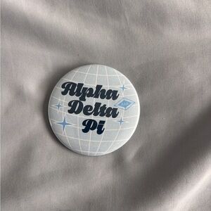Alpha Delta Pi Sorority Button Pin Blue